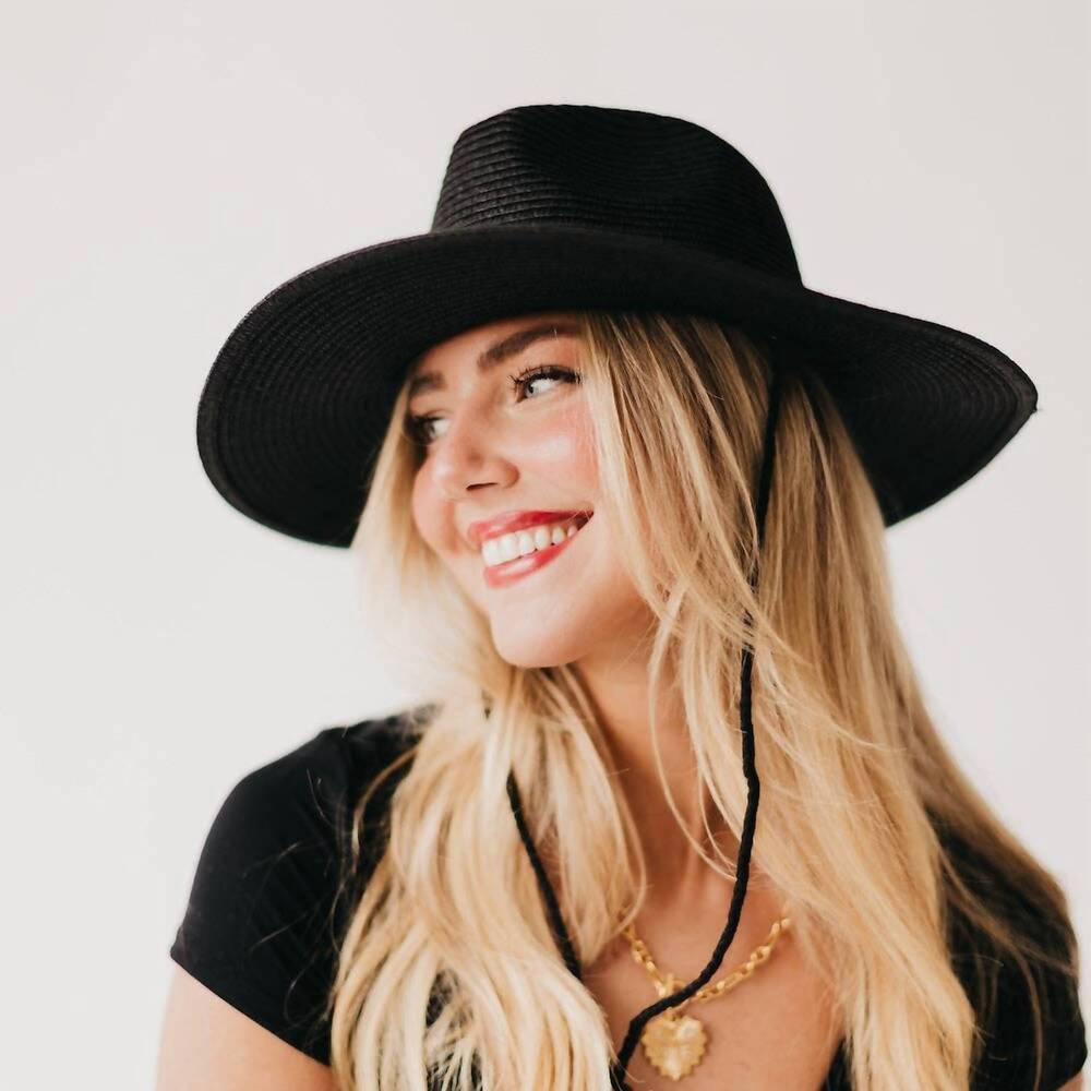 NEW PRETTY SIMPLE women's a girl named jessie western sun hat in black